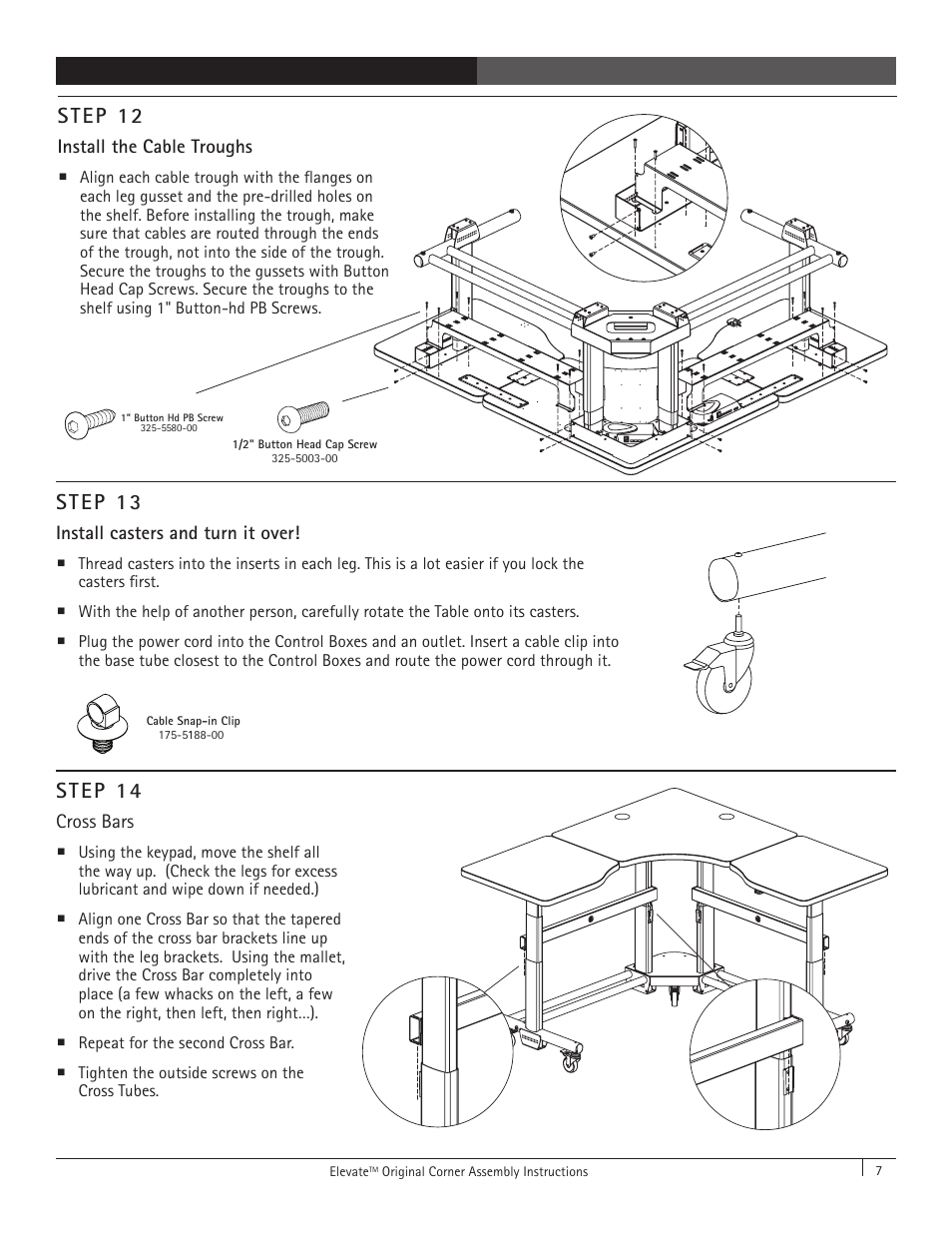 Step 14, Step 13, Step 12 | Anthro Elevate Original Corner Assembly Instructions User Manual | Page 7 / 8