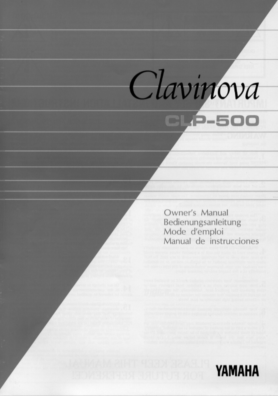 Yamaha CLP-500 User Manual | 11 pages
