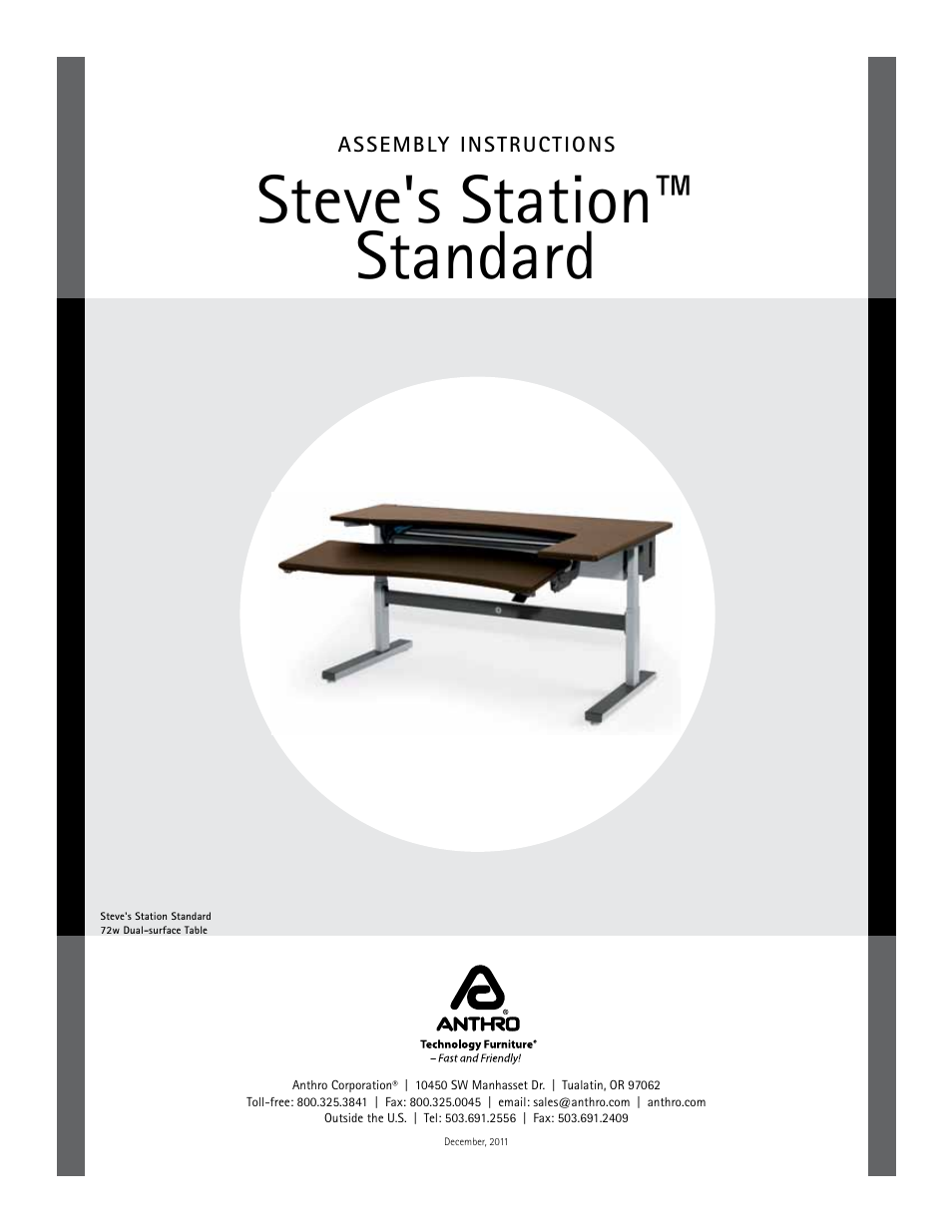 Anthro Steve’s Station Office Assembly Instructions User Manual | 4 pages