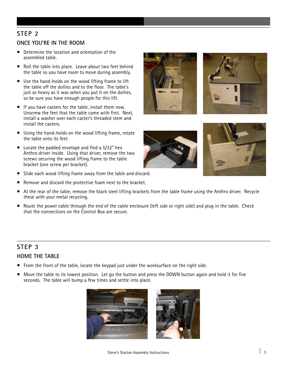 Step 2, Step 3 | Anthro Steve’s Station Office Assembly Instructions User Manual | Page 3 / 4