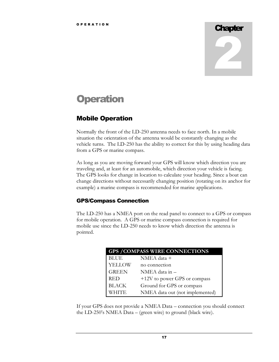 Operation, Chapter | Boltek LD-250 User Manual | Page 20 / 27