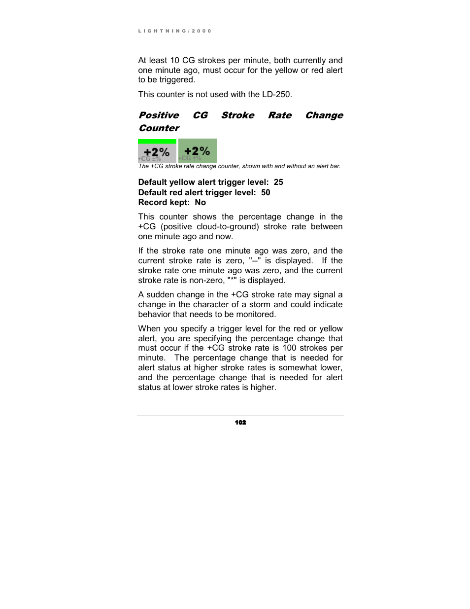 Positive cg stroke rate change counter | Boltek Lightning/2000 User Manual | Page 102 / 333