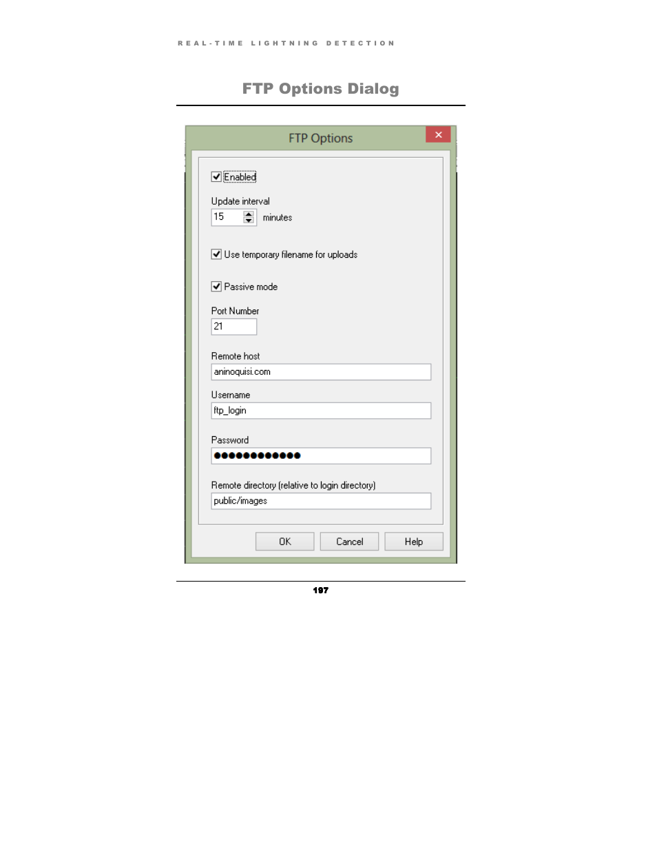 Ftp options dialog | Boltek Lightning/2000 User Manual | Page 197 / 333