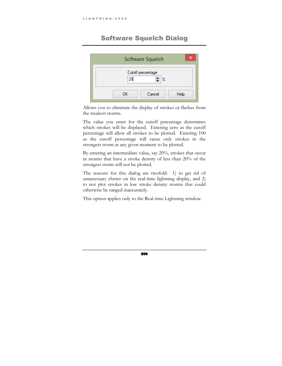 Software squelch dialog | Boltek Lightning/2000 User Manual | Page 206 / 333