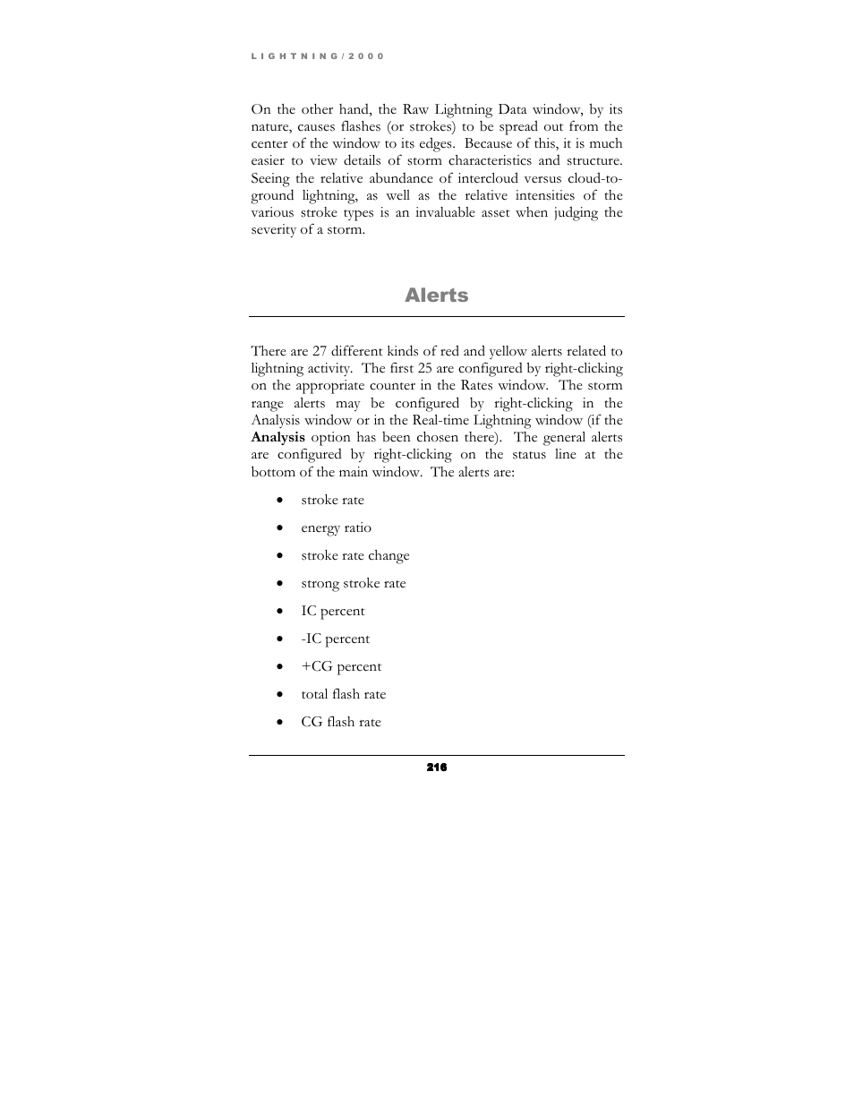 Alerts | Boltek Lightning/2000 User Manual | Page 216 / 333