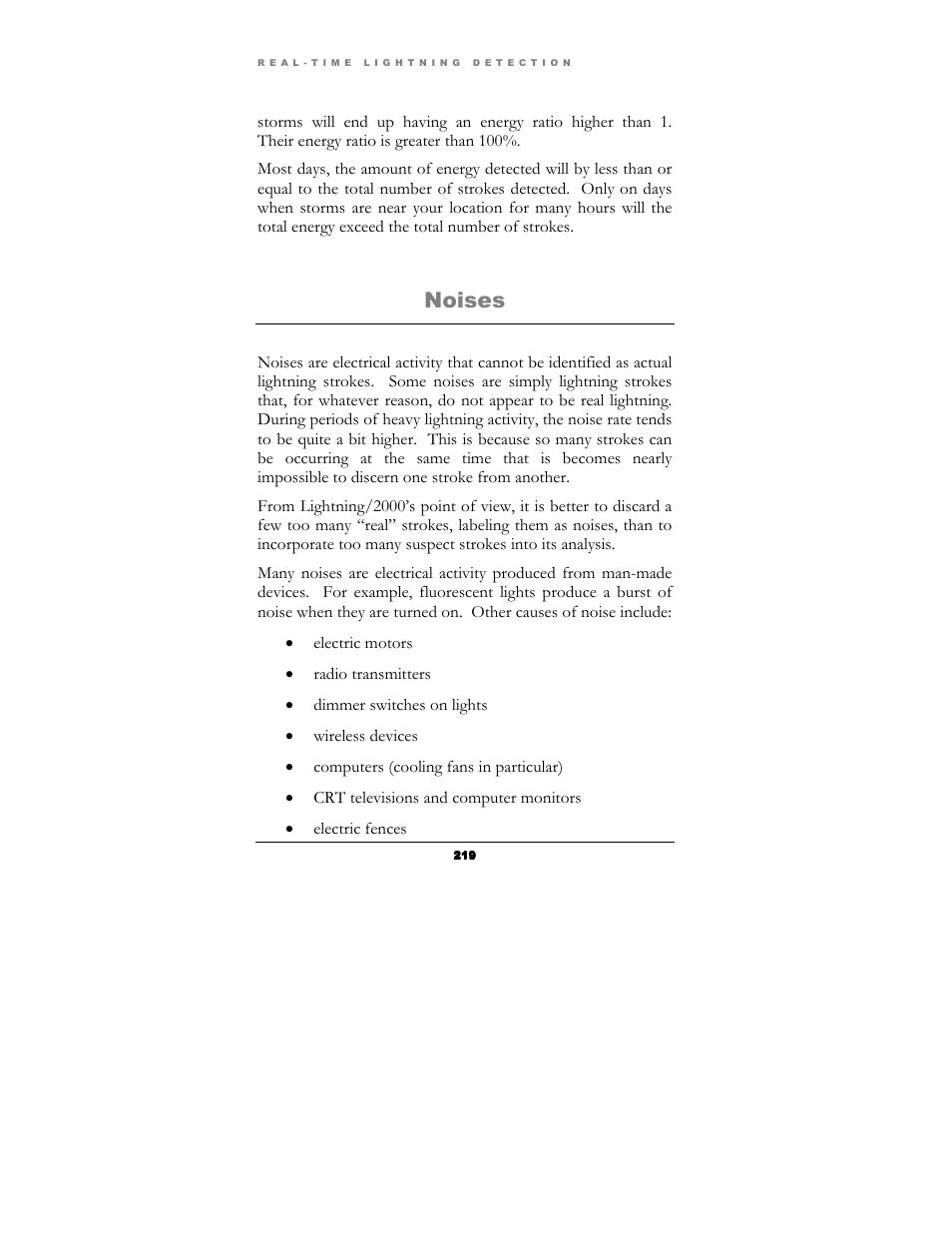 Noises | Boltek Lightning/2000 User Manual | Page 219 / 333