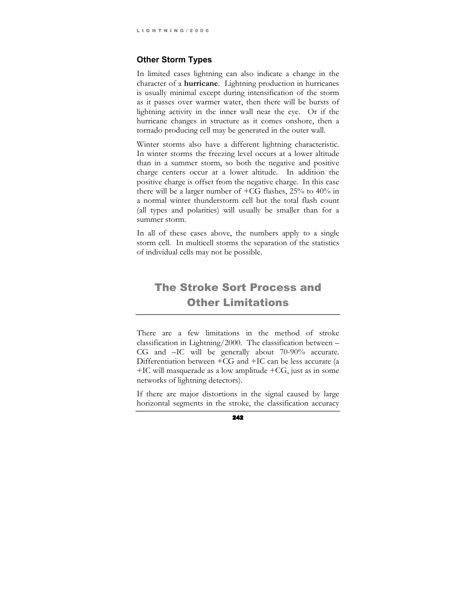 The stroke sort process and other limitations | Boltek Lightning/2000 User Manual | Page 242 / 333