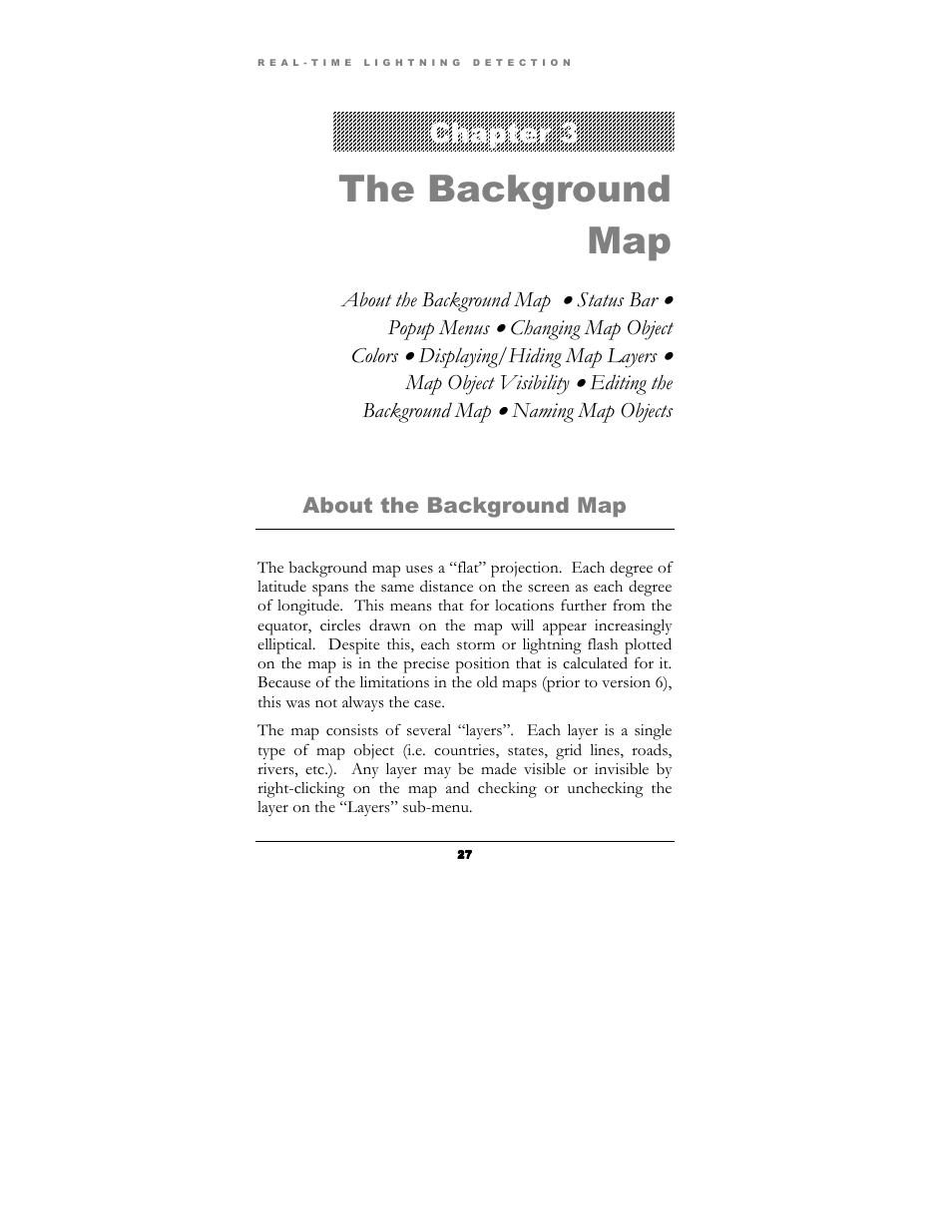 The background map, Chapter 3 | Boltek Lightning/2000 User Manual | Page 27 / 333