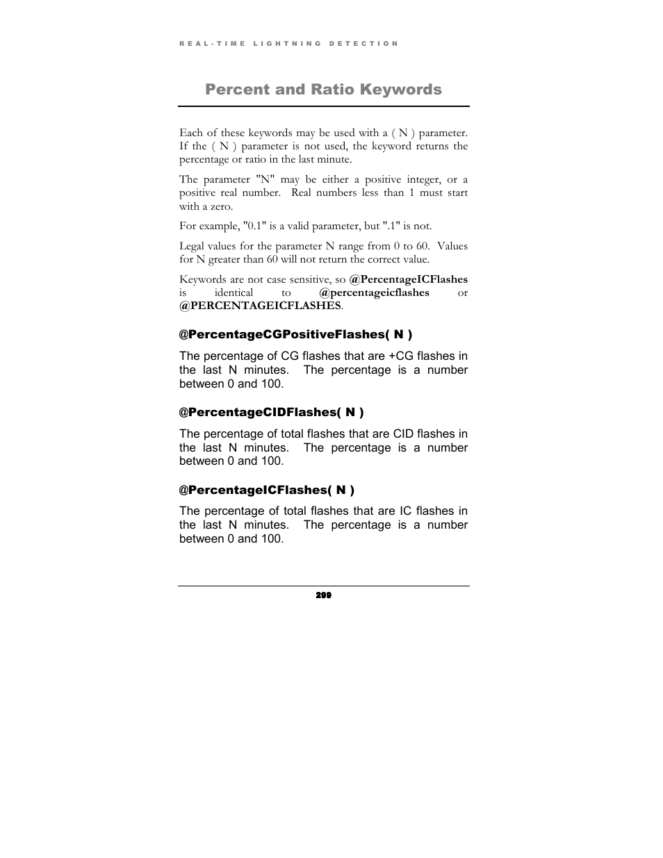 Percent and ratio keywords | Boltek Lightning/2000 User Manual | Page 299 / 333