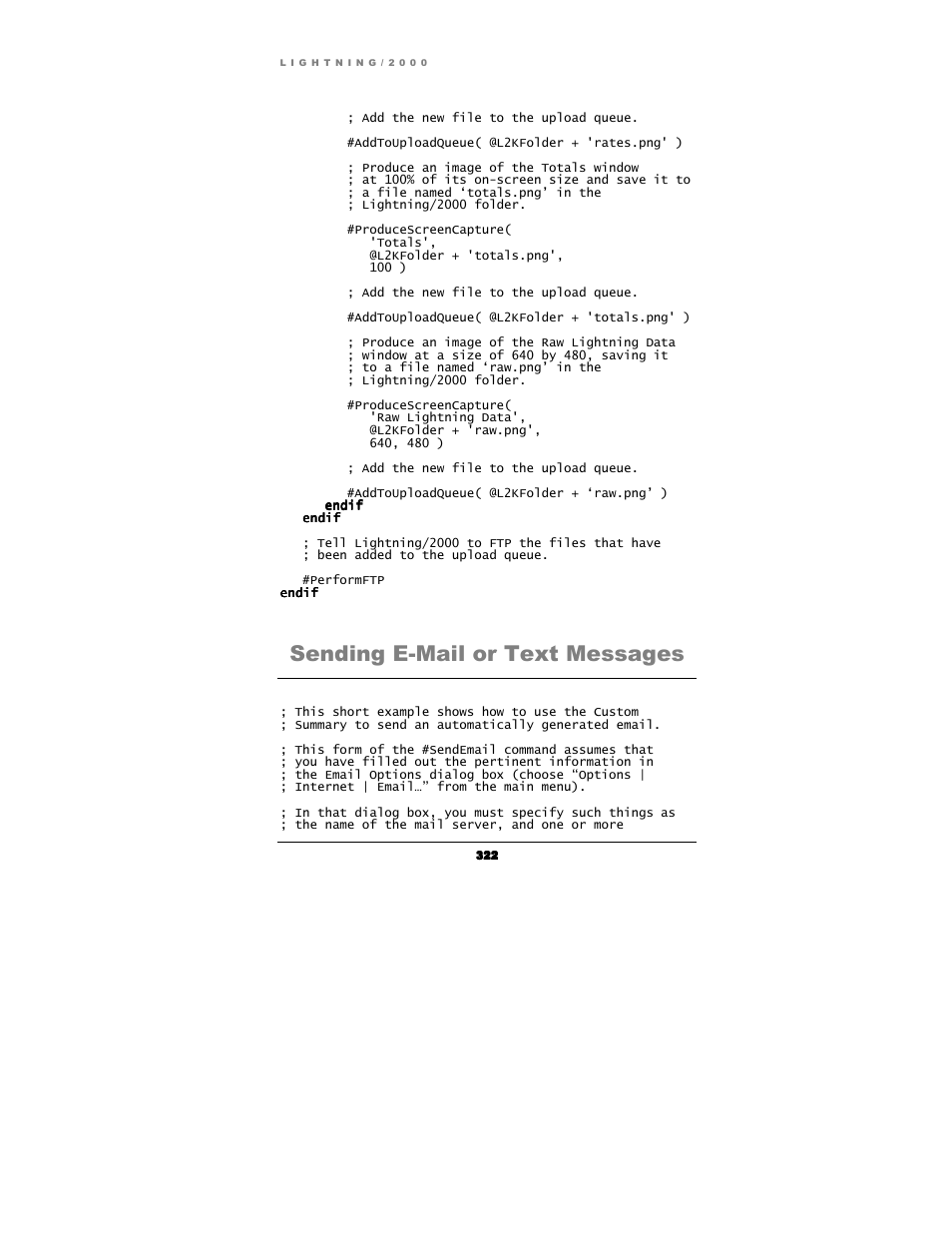 Sending e-mail or text messages | Boltek Lightning/2000 User Manual | Page 322 / 333