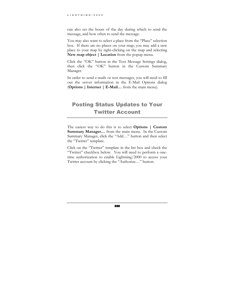 Posting status updates to your twitter account | Boltek Lightning/2000 User Manual | Page 326 / 333