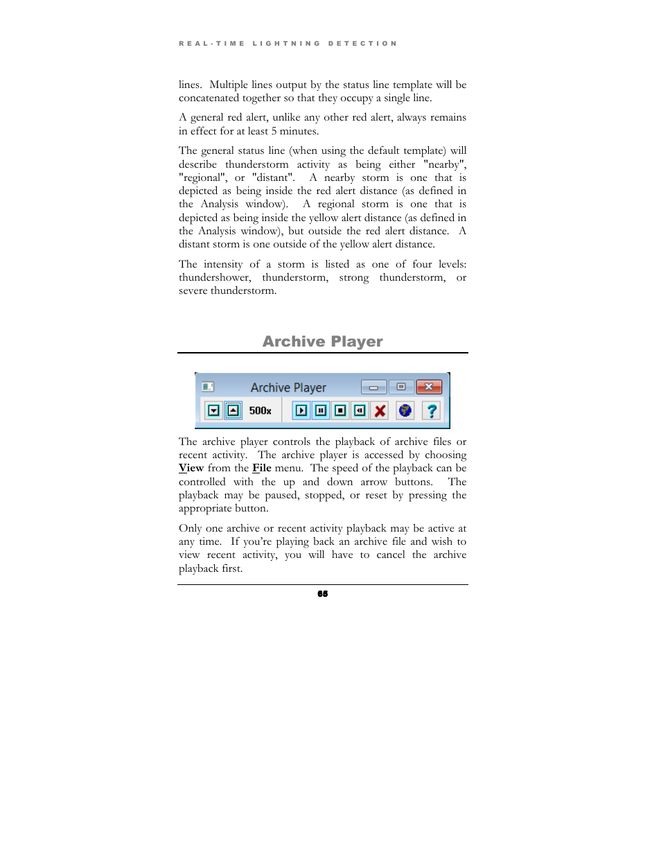 Archive player | Boltek Lightning/2000 User Manual | Page 65 / 333