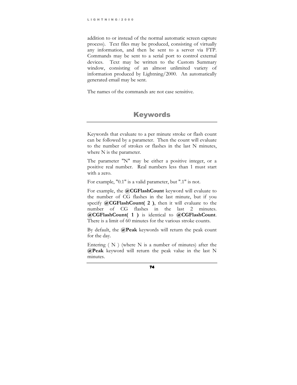 Keywords | Boltek Lightning/2000 User Manual | Page 74 / 333