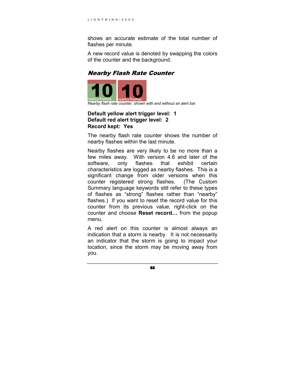 Nearby flash rate counter | Boltek Lightning/2000 User Manual | Page 82 / 333