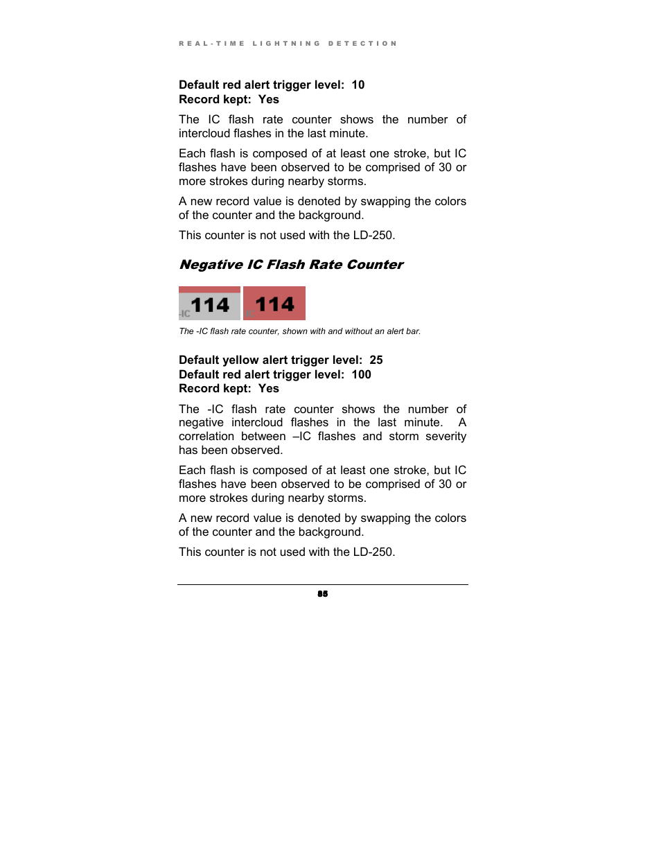 Negative ic flash rate counter | Boltek Lightning/2000 User Manual | Page 85 / 333