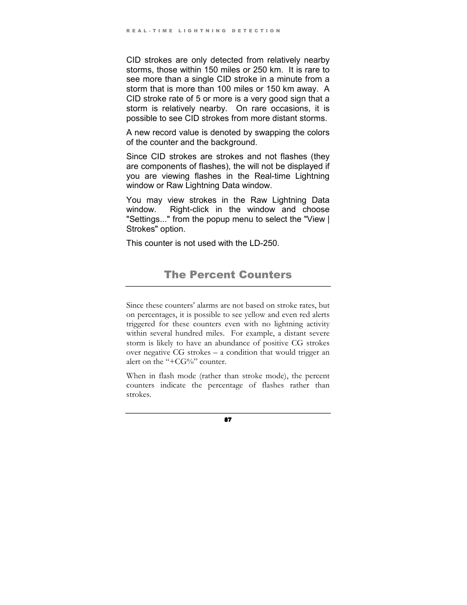The percent counters | Boltek Lightning/2000 User Manual | Page 87 / 333
