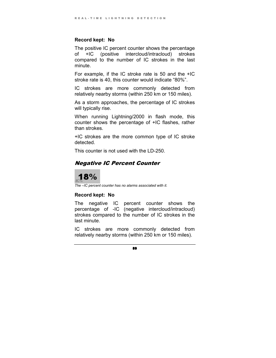 Negative ic percent counter | Boltek Lightning/2000 User Manual | Page 89 / 333
