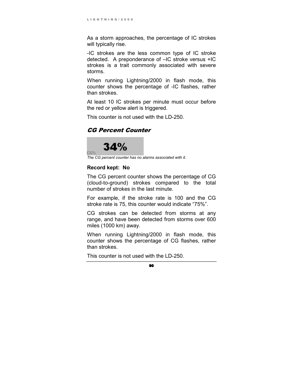 Cg percent counter | Boltek Lightning/2000 User Manual | Page 90 / 333