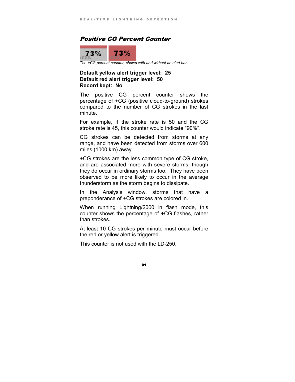 Positive cg percent counter | Boltek Lightning/2000 User Manual | Page 91 / 333