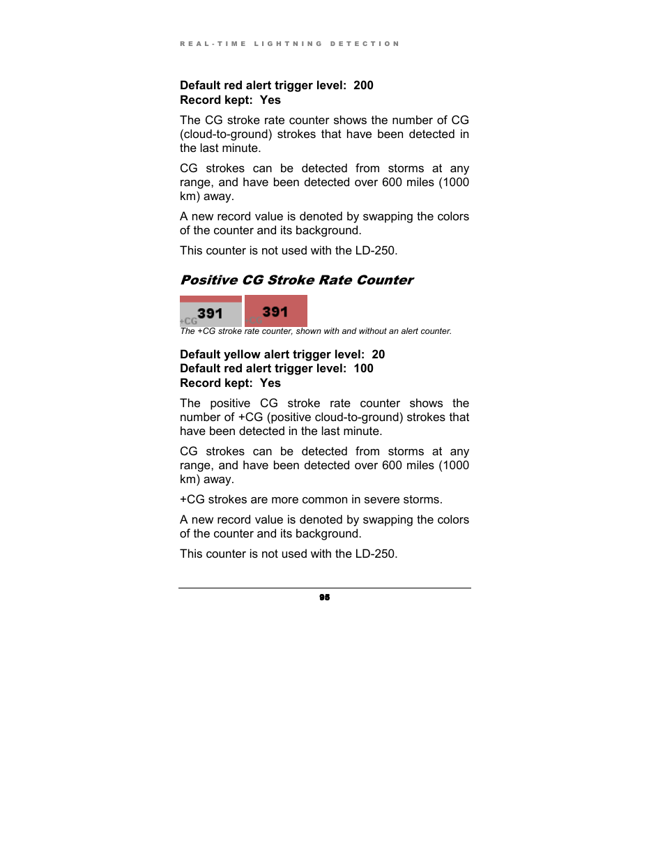 Positive cg stroke rate counter | Boltek Lightning/2000 User Manual | Page 95 / 333