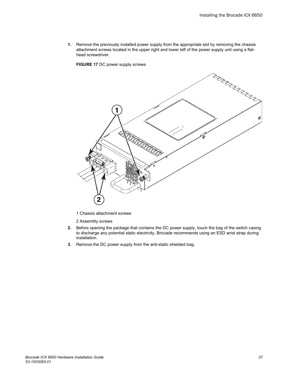 Brocade ICX 6650 Hardware Installation Guide User Manual | Page 39 / 98