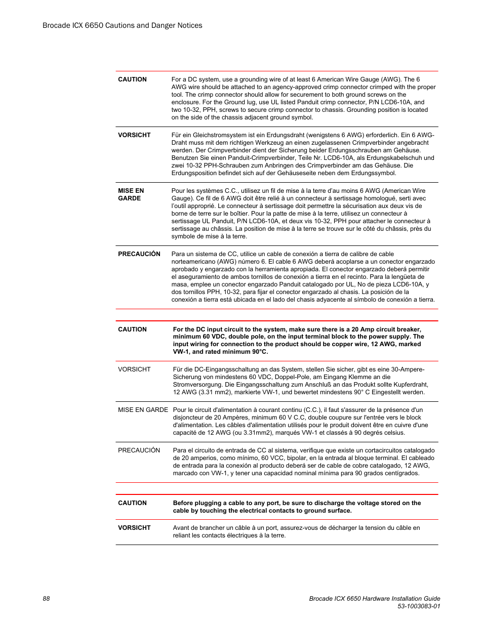 Brocade ICX 6650 Hardware Installation Guide User Manual | Page 90 / 98