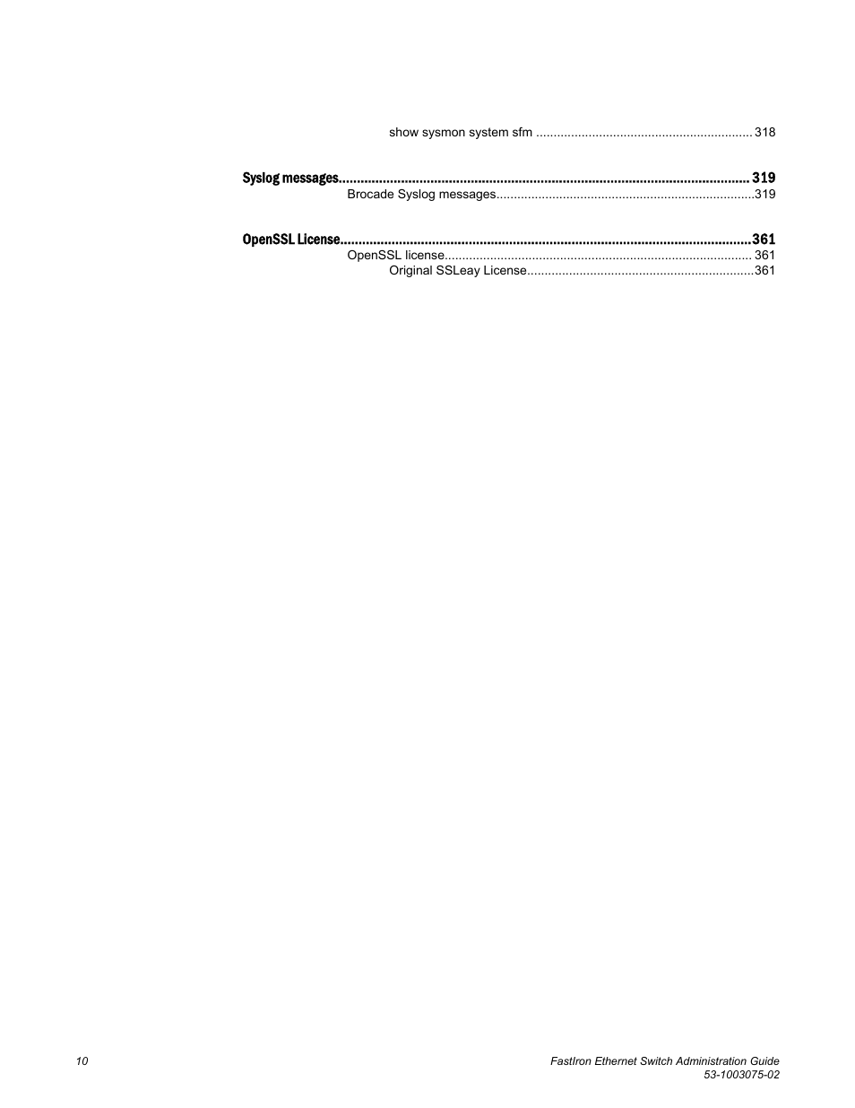 Brocade FastIron Ethernet Switch Administration Guide User Manual | Page 10 / 362