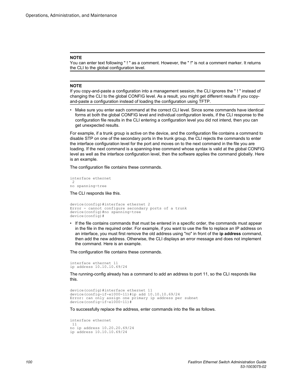 Brocade FastIron Ethernet Switch Administration Guide User Manual | Page 100 / 362