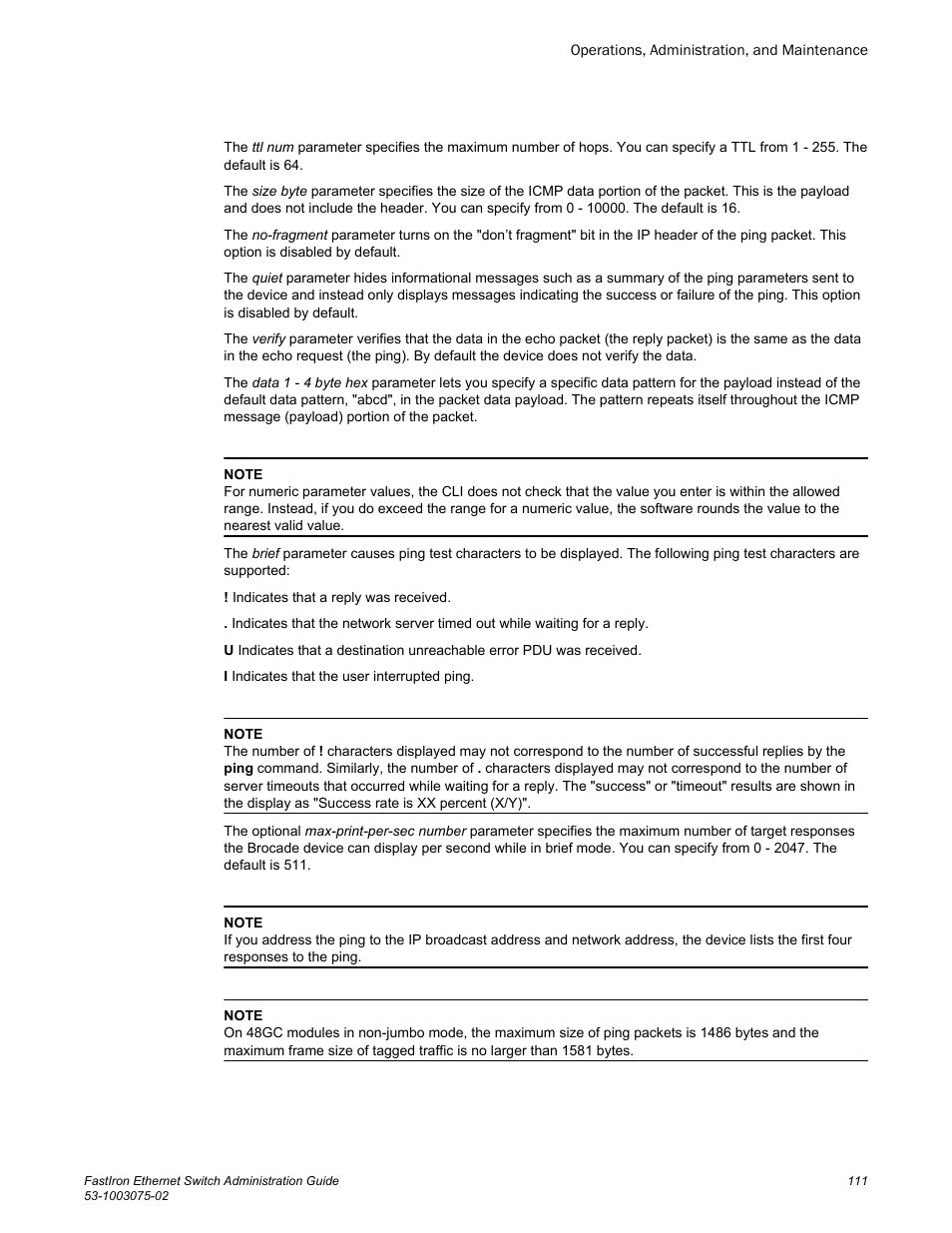 Brocade FastIron Ethernet Switch Administration Guide User Manual | Page 111 / 362