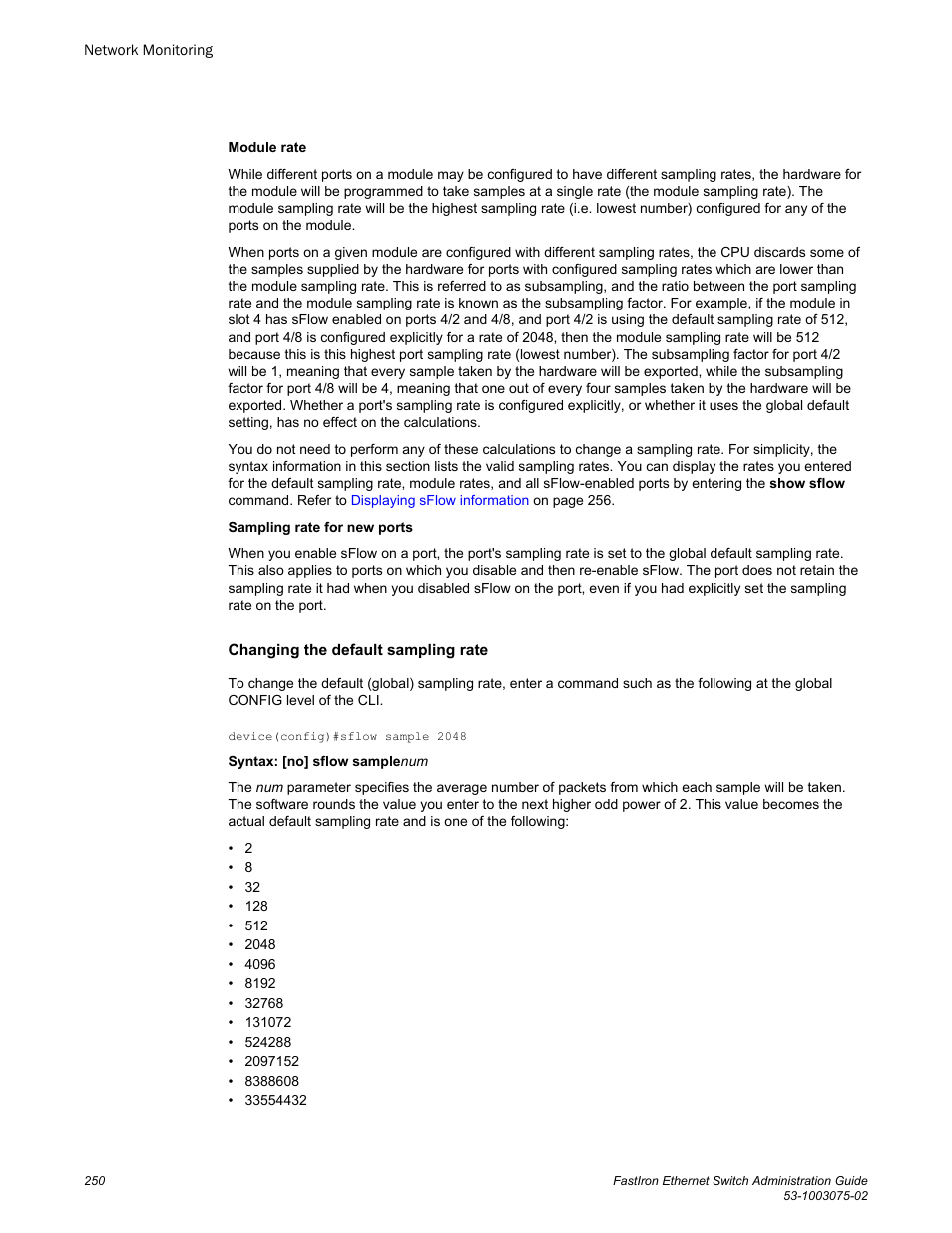 Brocade FastIron Ethernet Switch Administration Guide User Manual | Page 250 / 362