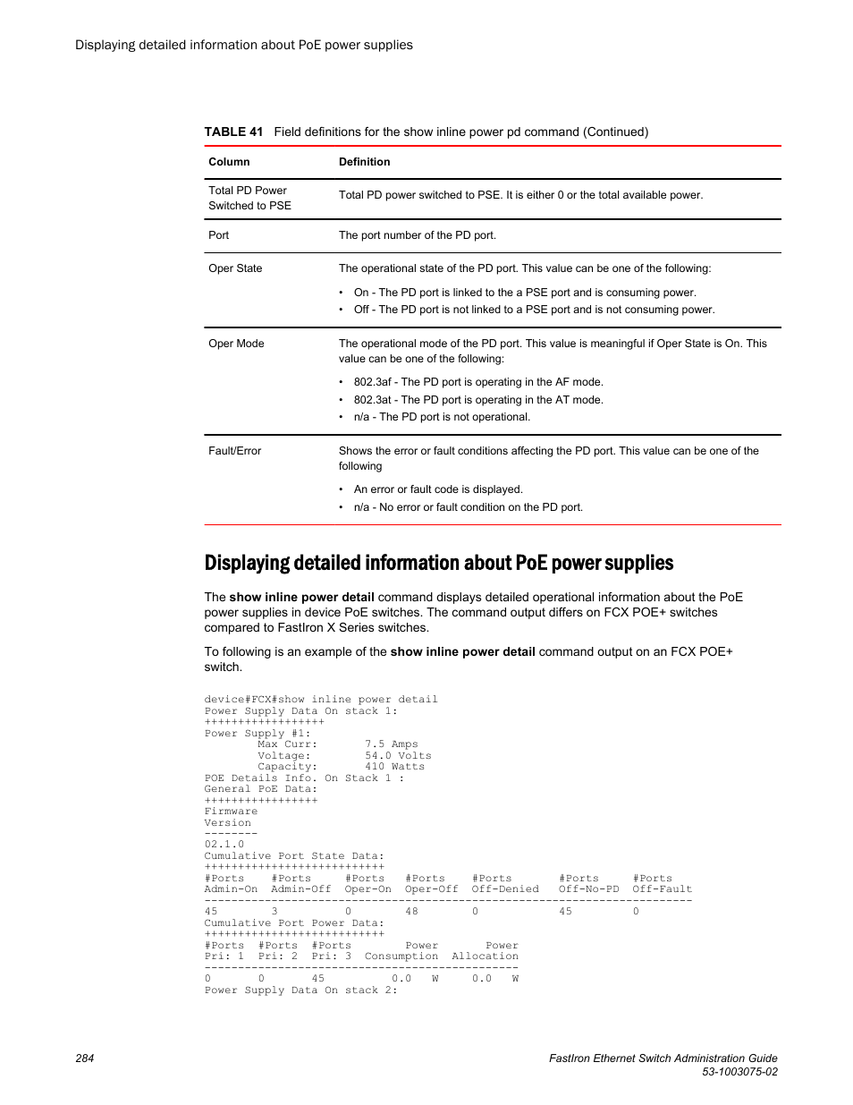 Brocade FastIron Ethernet Switch Administration Guide User Manual | Page 284 / 362