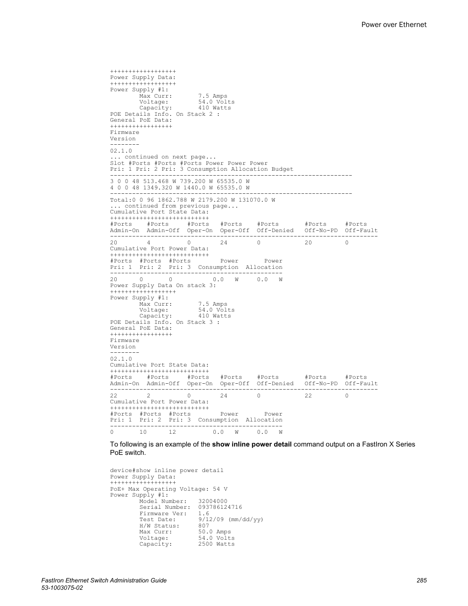 Brocade FastIron Ethernet Switch Administration Guide User Manual | Page 285 / 362