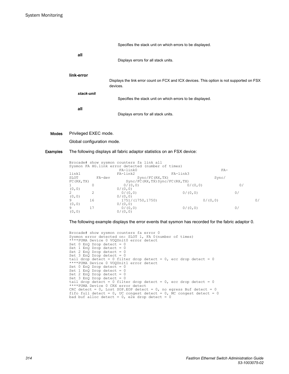 Brocade FastIron Ethernet Switch Administration Guide User Manual | Page 314 / 362