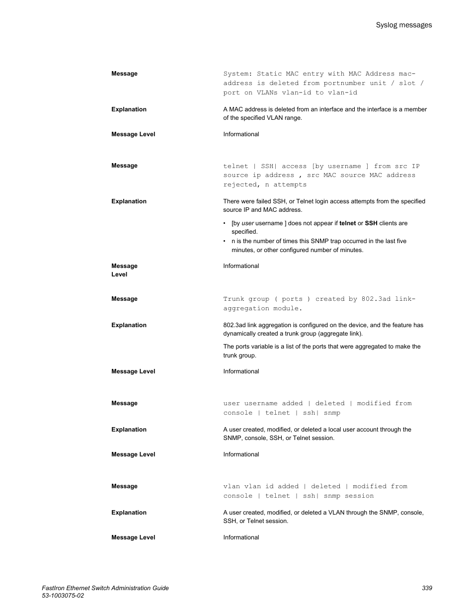 Brocade FastIron Ethernet Switch Administration Guide User Manual | Page 339 / 362