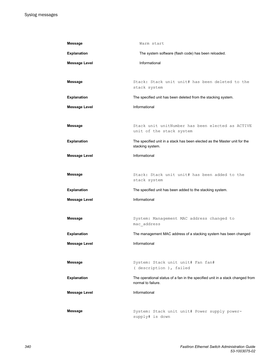 Brocade FastIron Ethernet Switch Administration Guide User Manual | Page 340 / 362