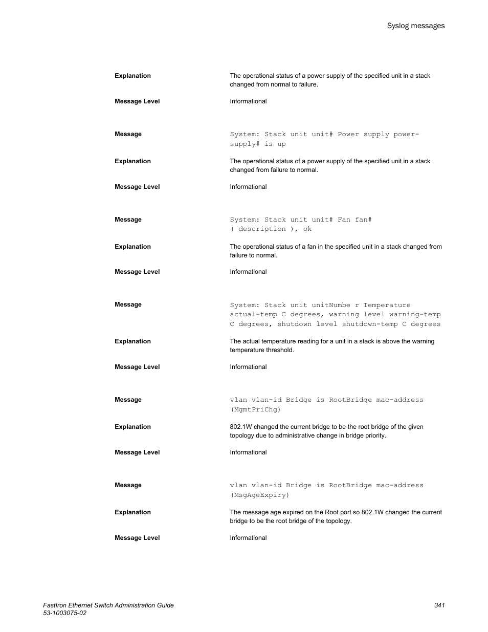 Brocade FastIron Ethernet Switch Administration Guide User Manual | Page 341 / 362