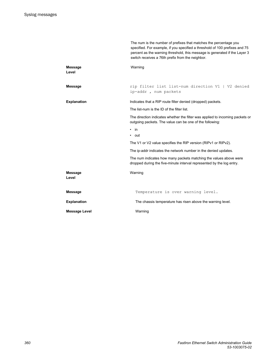Brocade FastIron Ethernet Switch Administration Guide User Manual | Page 360 / 362