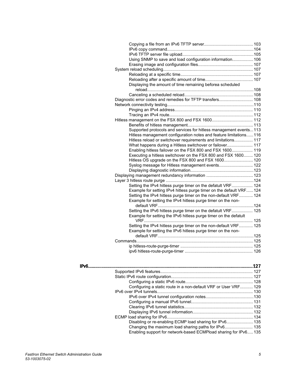 Brocade FastIron Ethernet Switch Administration Guide User Manual | Page 5 / 362