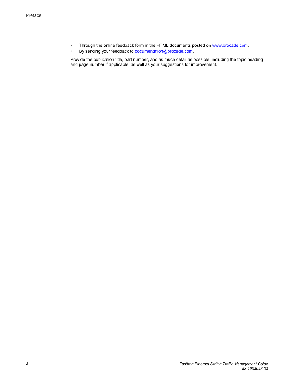 Brocade FastIron Ethernet Switch Traffic Management Guide User Manual | Page 10 / 100