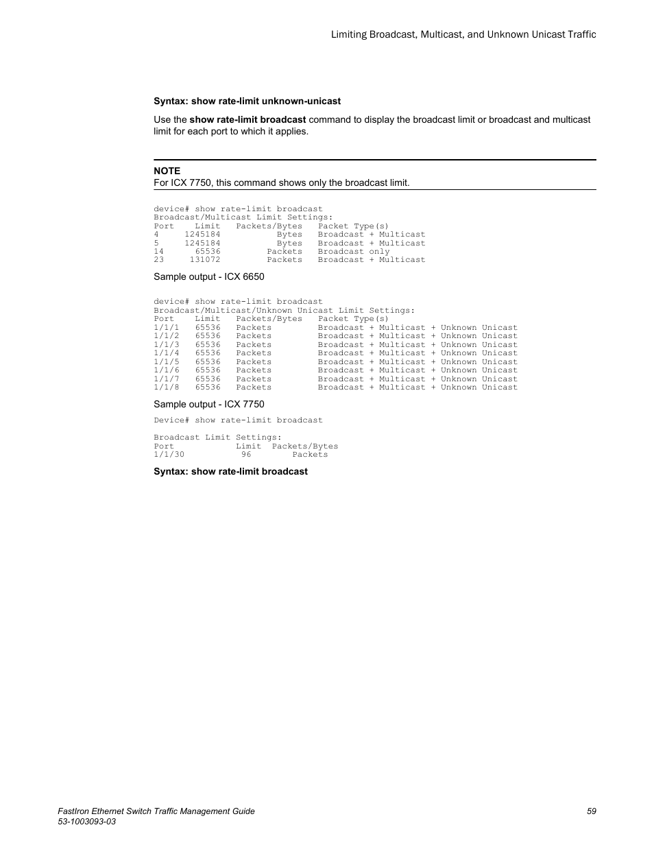 Brocade FastIron Ethernet Switch Traffic Management Guide User Manual | Page 61 / 100