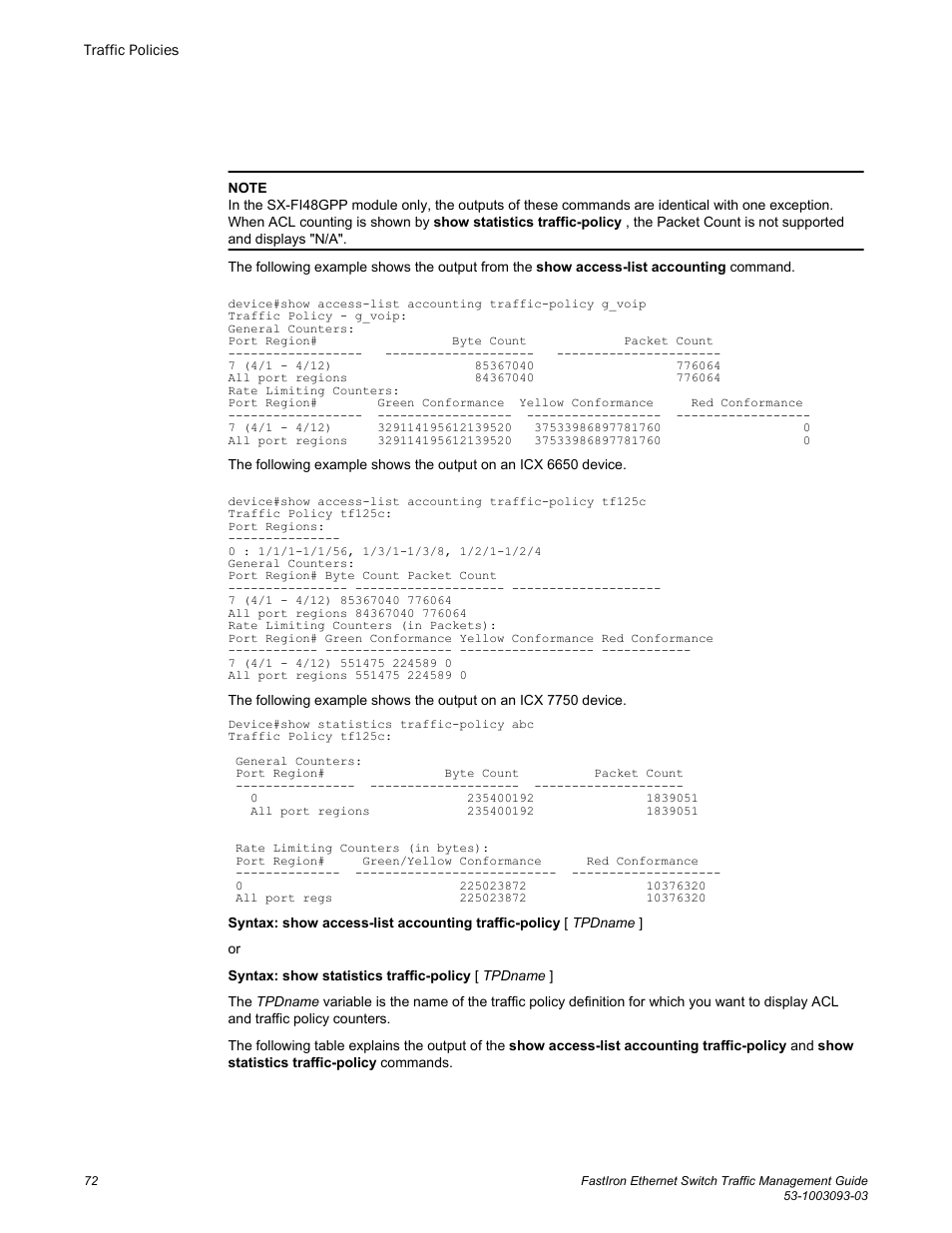 Brocade FastIron Ethernet Switch Traffic Management Guide User Manual | Page 74 / 100
