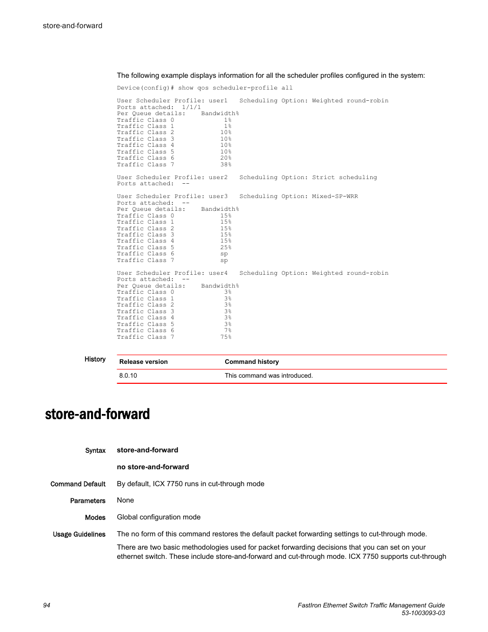 Store-and-forward | Brocade FastIron Ethernet Switch Traffic Management Guide User Manual | Page 96 / 100