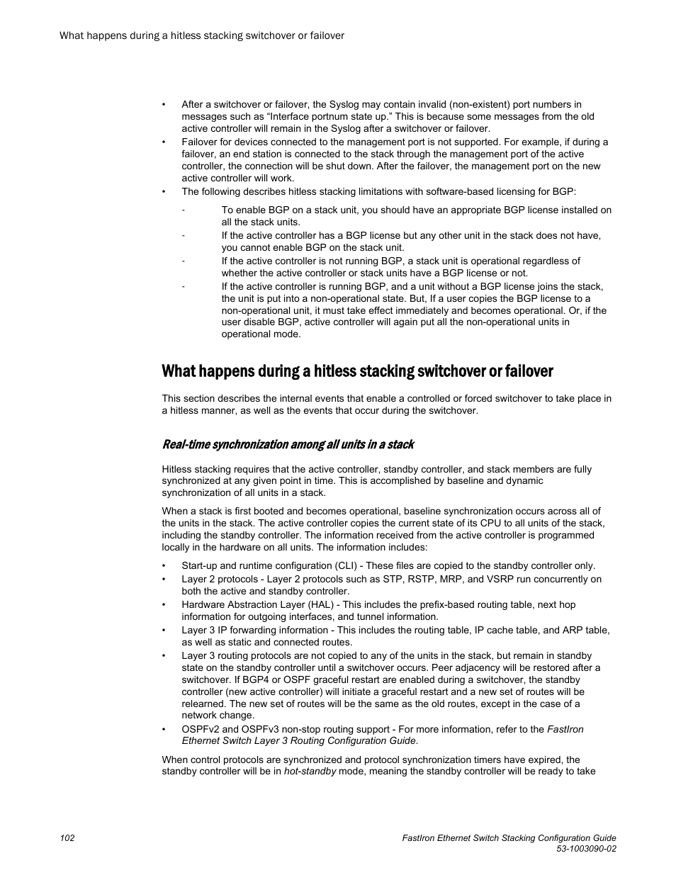 Brocade FastIron Ethernet Switch Stacking Configuration Guide User Manual | Page 104 / 160
