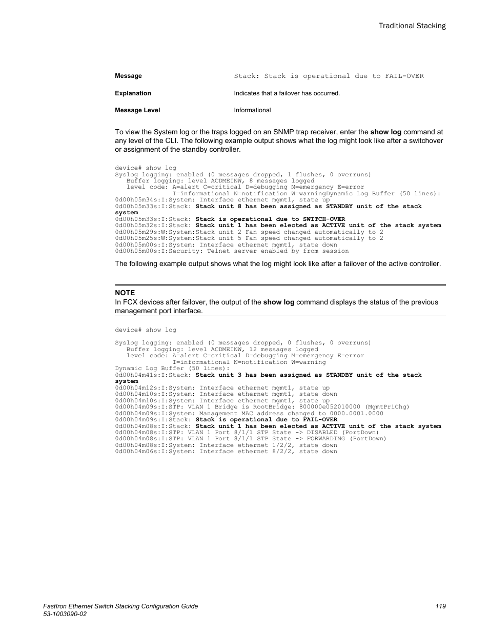 Brocade FastIron Ethernet Switch Stacking Configuration Guide User Manual | Page 121 / 160