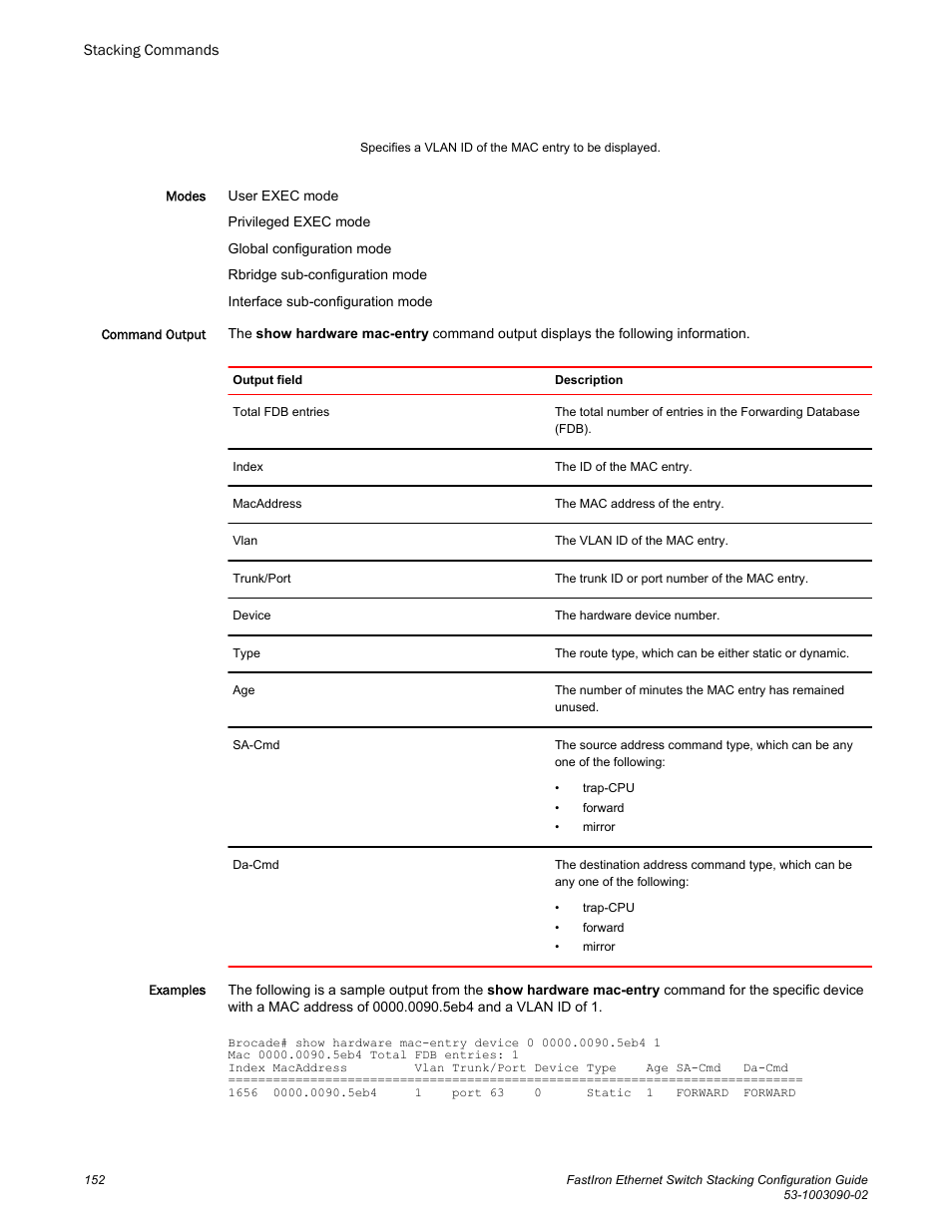 Brocade FastIron Ethernet Switch Stacking Configuration Guide User Manual | Page 154 / 160