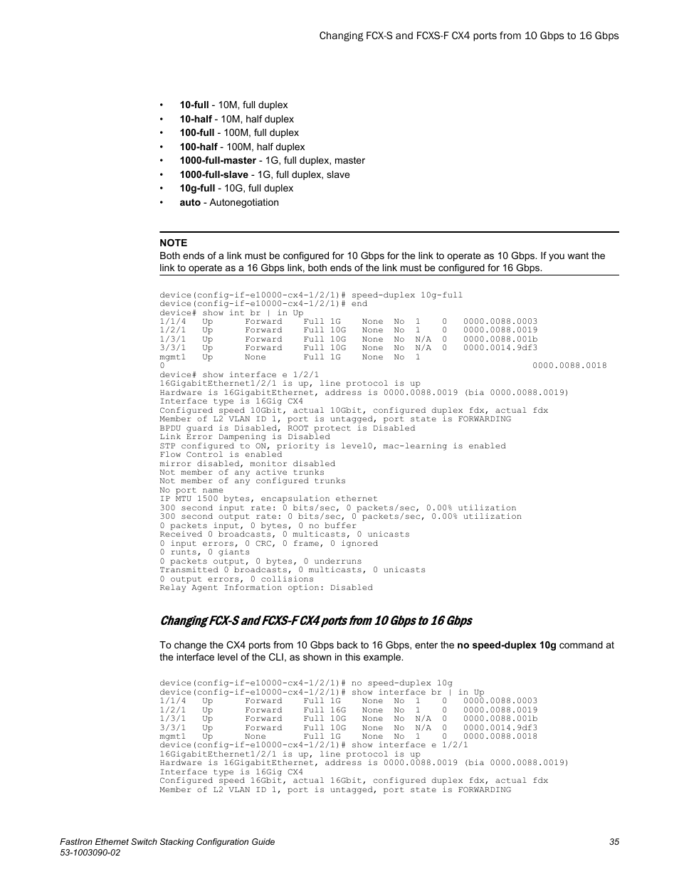 Brocade FastIron Ethernet Switch Stacking Configuration Guide User Manual | Page 37 / 160