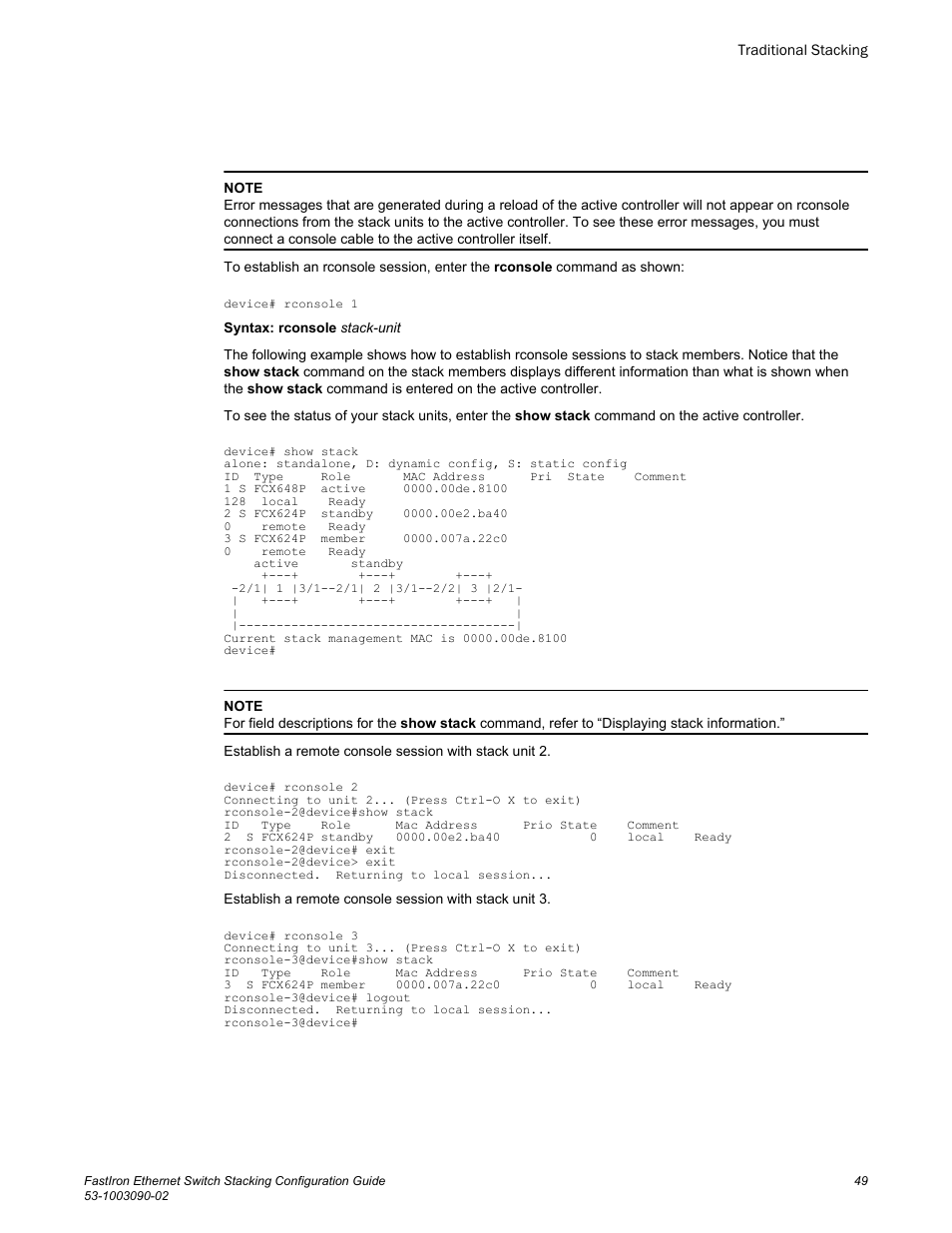 Brocade FastIron Ethernet Switch Stacking Configuration Guide User Manual | Page 51 / 160