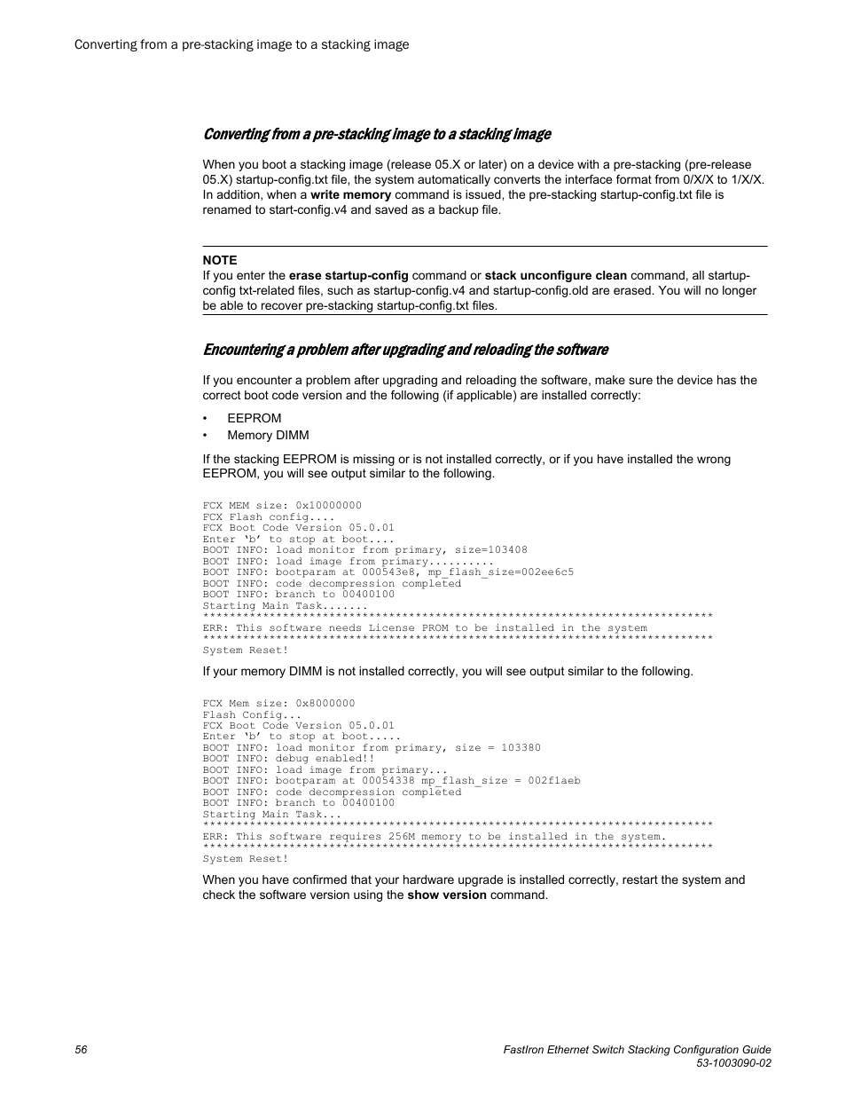 Brocade FastIron Ethernet Switch Stacking Configuration Guide User Manual | Page 58 / 160