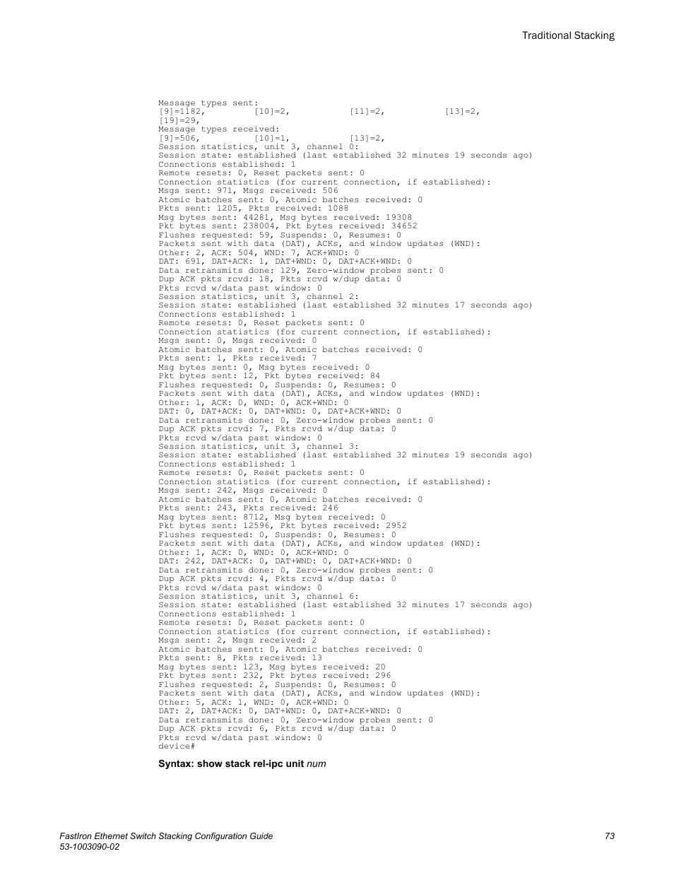 Brocade FastIron Ethernet Switch Stacking Configuration Guide User Manual | Page 75 / 160