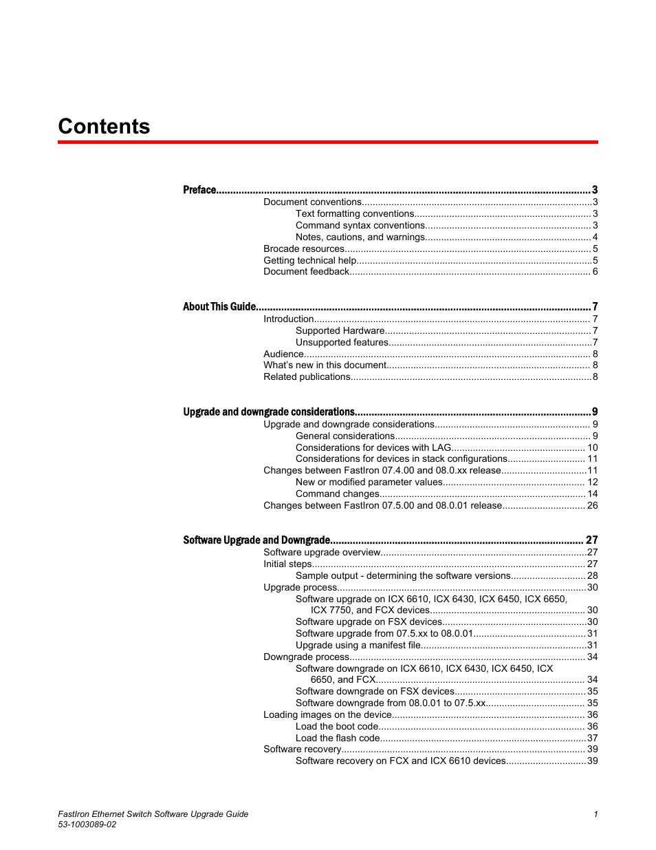 Brocade FastIron Ethernet Switch Software Upgrade Guide User Manual | Page 3 / 121